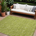 9 X 12 Moss Green Geometric Washable Non Skid Indoor Outdoor Area Rug