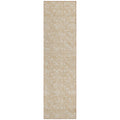 2 X 8 Beige Geometric Washable Indoor Outdoor Runner Rug