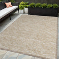 5 X 8 Tan Geometric Washable Non Skid Indoor Outdoor Area Rug