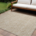 10 X 14 Tan Geometric Washable Non Skid Indoor Outdoor Area Rug