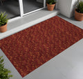 3 X 5 Burgundy Geometric Washable Non Skid Indoor Outdoor Area Rug