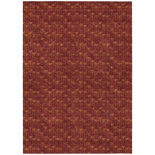 10 X 14 Burgundy Geometric Washable Non Skid Indoor Outdoor Area Rug