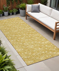 8 Runner Gold Geometric Washable Non Skid Indoor Outdoor Runner Rug
