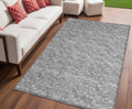 5 X 8 Gray Geometric Washable Non Skid Indoor Outdoor Area Rug