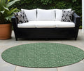 8 Round Sage Round Geometric Washable Non Skid Indoor Outdoor Area Rug