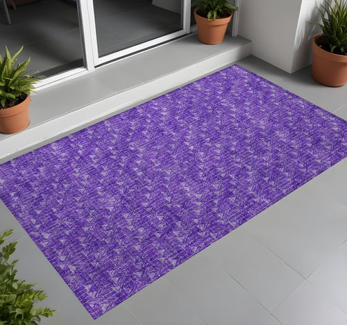 2 X 3 Purple Geometric Washable Non Skid Indoor Outdoor Area Rug
