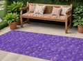 8 Runner Purple Geometric Washable Non Skid Indoor Outdoor Runner Rug