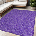 5 X 8 Purple Geometric Washable Non Skid Indoor Outdoor Area Rug