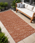8 Runner Terra Cotta Geometric Washable Non Skid Indoor Outdoor Runner Rug
