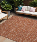 8 X 10 Terra Cotta Geometric Washable Non Skid Indoor Outdoor Area Rug