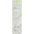 2 X 8 Green Abstract Washable Indoor Outdoor Runner Rug