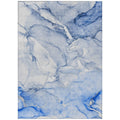 5 X 8 Navy Blue Abstract Washable Indoor Outdoor Area Rug