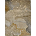 8 X 10 Brown Beige and Gold Abstract Washable Indoor Outdoor Area Rug