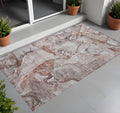 3 X 5 Gray and Red Abstract Washable Non Skid Indoor Outdoor Area Rug