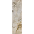 2 X 8 Beige and Brown Abstract Washable Indoor Outdoor Runner Rug