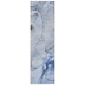 2 X 8 Blue Abstract Washable Indoor Outdoor Runner Rug