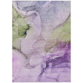 5 X 8 Purple and Green Abstract Washable Indoor Outdoor Area Rug