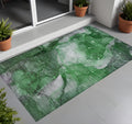 2 X 3 Emerald Abstract Washable Non Skid Indoor Outdoor Area Rug