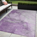 5 X 8 Lilac Abstract Washable Non Skid Indoor Outdoor Area Rug