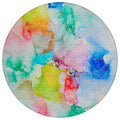 8 X 8 Blue Pink and Green Round Abstract Washable Indoor Outdoor Area Rug