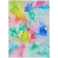 9 X 12 Blue Pink and Green Abstract Washable Indoor Outdoor Area Rug
