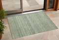 2 X 3 Artichoke Green Striped Washable Non Skid Indoor Outdoor Area Rug