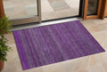 3 X 5 Eggplant Striped Washable Non Skid Indoor Outdoor Area Rug