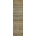 8 Runner Khaki Striped Washable Non Skid Indoor Outdoor Runner Rug