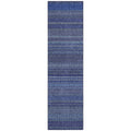 8 Runner Navy Blue Striped Washable Non Skid Indoor Outdoor Runner Rug