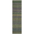 8 Runner Olive Green Striped Washable Non Skid Indoor Outdoor Runner Rug