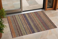 3 X 5 Orange Striped Washable Non Skid Indoor Outdoor Area Rug