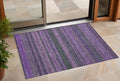 2 X 3 Purple Striped Washable Non Skid Indoor Outdoor Area Rug