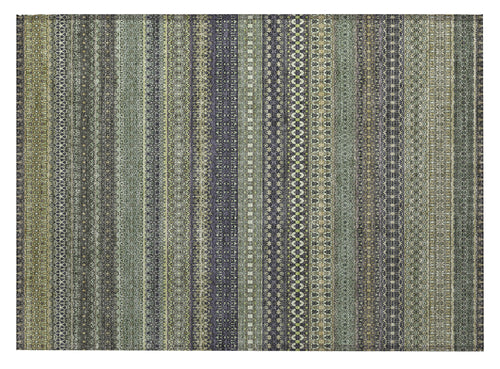 2 X 3 Sage Striped Washable Non Skid Indoor Outdoor Area Rug