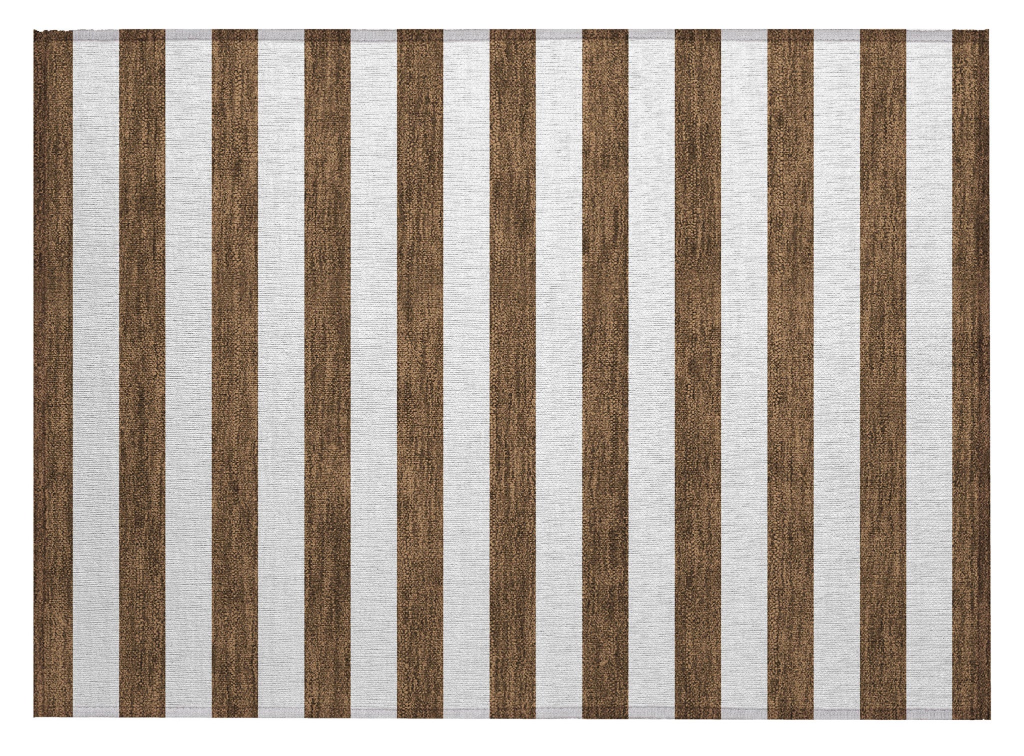 2 X 3 Chocolate Striped Washable Non Skid Indoor Outdoor Area Rug