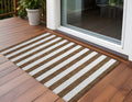 3 X 5 Chocolate Striped Washable Non Skid Indoor Outdoor Area Rug
