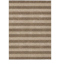 5 X 8 Coffee Striped Washable Non Skid Indoor Outdoor Area Rug