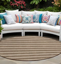8 Round Coffee Round Striped Washable Non Skid Indoor Outdoor Area Rug