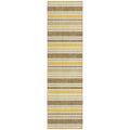 8 Runner Brown and Orange Striped Washable Non Skid Indoor Outdoor Runner Rug