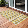 3 X 5 Brown and Orange Striped Washable Non Skid Indoor Outdoor Area Rug