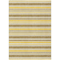 5 X 8 Brown and Orange Striped Washable Non Skid Indoor Outdoor Area Rug