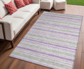 5 X 8 Pearl Striped Washable Non Skid Indoor Outdoor Area Rug