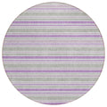 8 Round Pearl Round Striped Washable Non Skid Indoor Outdoor Area Rug