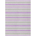 10 X 14 Pearl Striped Washable Non Skid Indoor Outdoor Area Rug