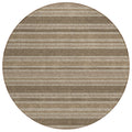 8 Round Taupe Round Striped Washable Non Skid Indoor Outdoor Area Rug