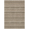 8 X 10 Taupe Striped Washable Non Skid Indoor Outdoor Area Rug