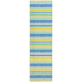 8 Runner Yellow Striped Washable Non Skid Indoor Outdoor Runner Rug