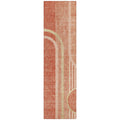 8 Runner Salmon Abstract Washable Non Skid Indoor Outdoor Runner Rug
