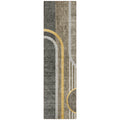 8 Runner Taupe and Gray Abstract Washable Non Skid Indoor Outdoor Runner Rug