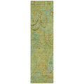 8 Runner Artichoke Green Paisley Washable Non Skid Indoor Outdoor Runner Rug