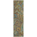 8 Runner Chocolate Paisley Washable Non Skid Indoor Outdoor Runner Rug